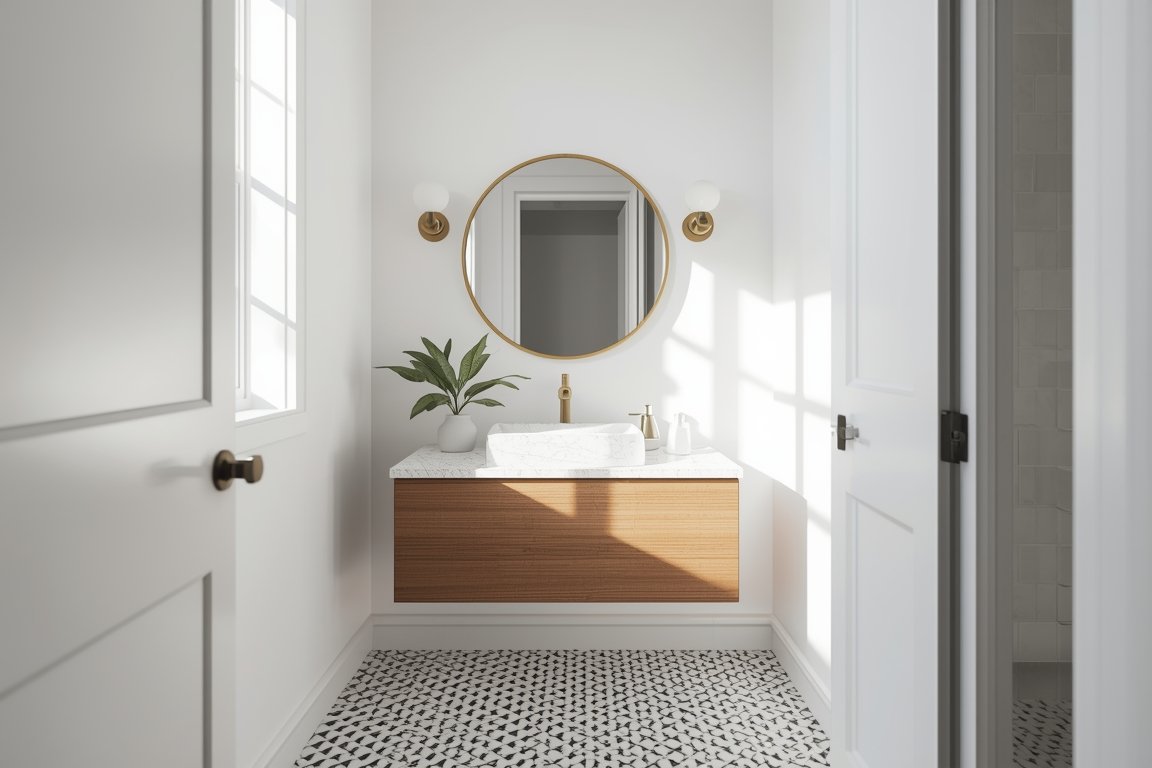 Stunning Mid Century Modern Bathroom: Tiny Powder Room Ideas That Transform